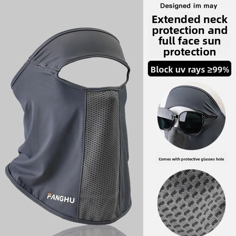 Sommer-Sport-Ohrschlaufen-Schals: Masken- und Nackenschutz, Anti-UV-Eisseiden-Sonnenschutzmaske mit Brillenloch Image