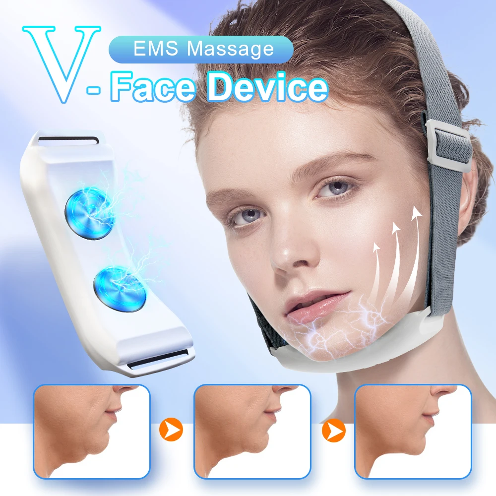 EMS Gesichtsmassagegerät V-Face Doppelkinn-Reduzierer Gesichtsformer Gesichtsstraffungsgerät Kinnformer Hautstraffungs-Pflegegerät Image