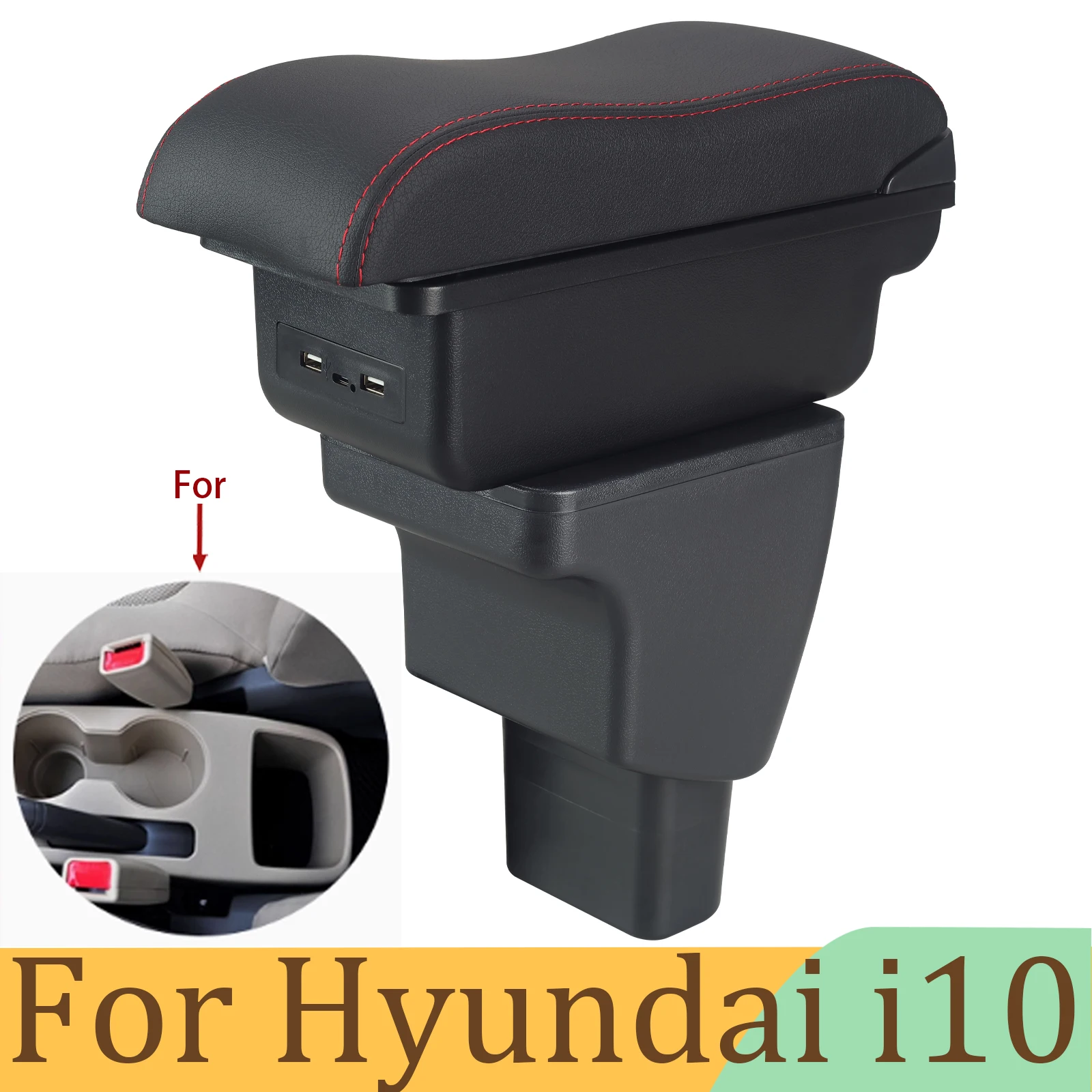 Für Hyundai I10 Armlehnenbox für Hyundai I10 Auto-Armlehne Innenausstattung Details Nachrüstteile Aufbewahrungsbox Auto-Zubehör Image