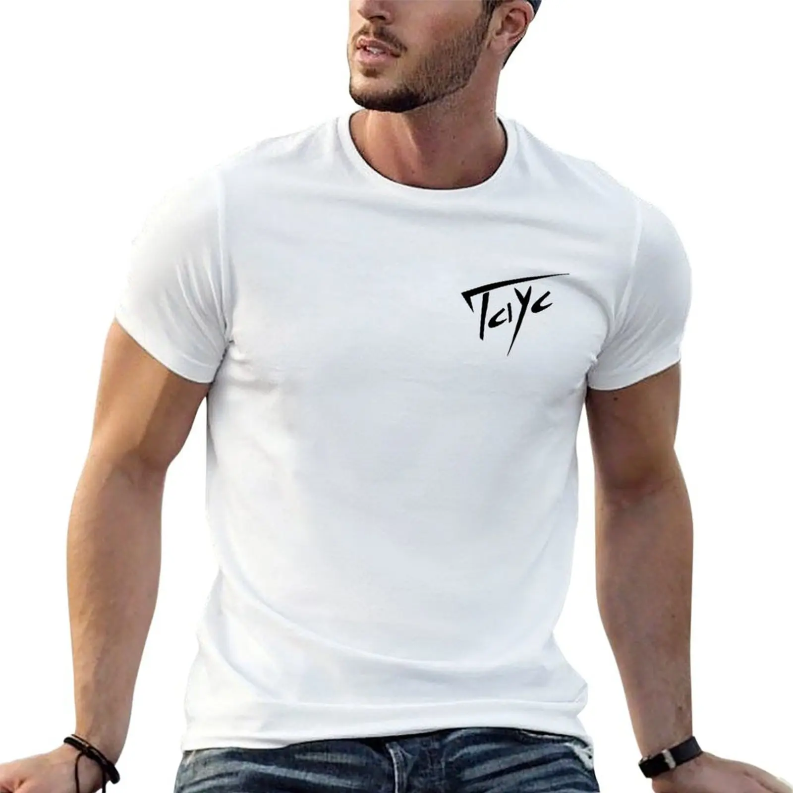 T-shirt Tayc - T-shirt noir avec logo, impression personnalisée, t-shirt homme, t-shirt en coton noir de luxe, t-shirt uni pour homme, t-shirt en emballage