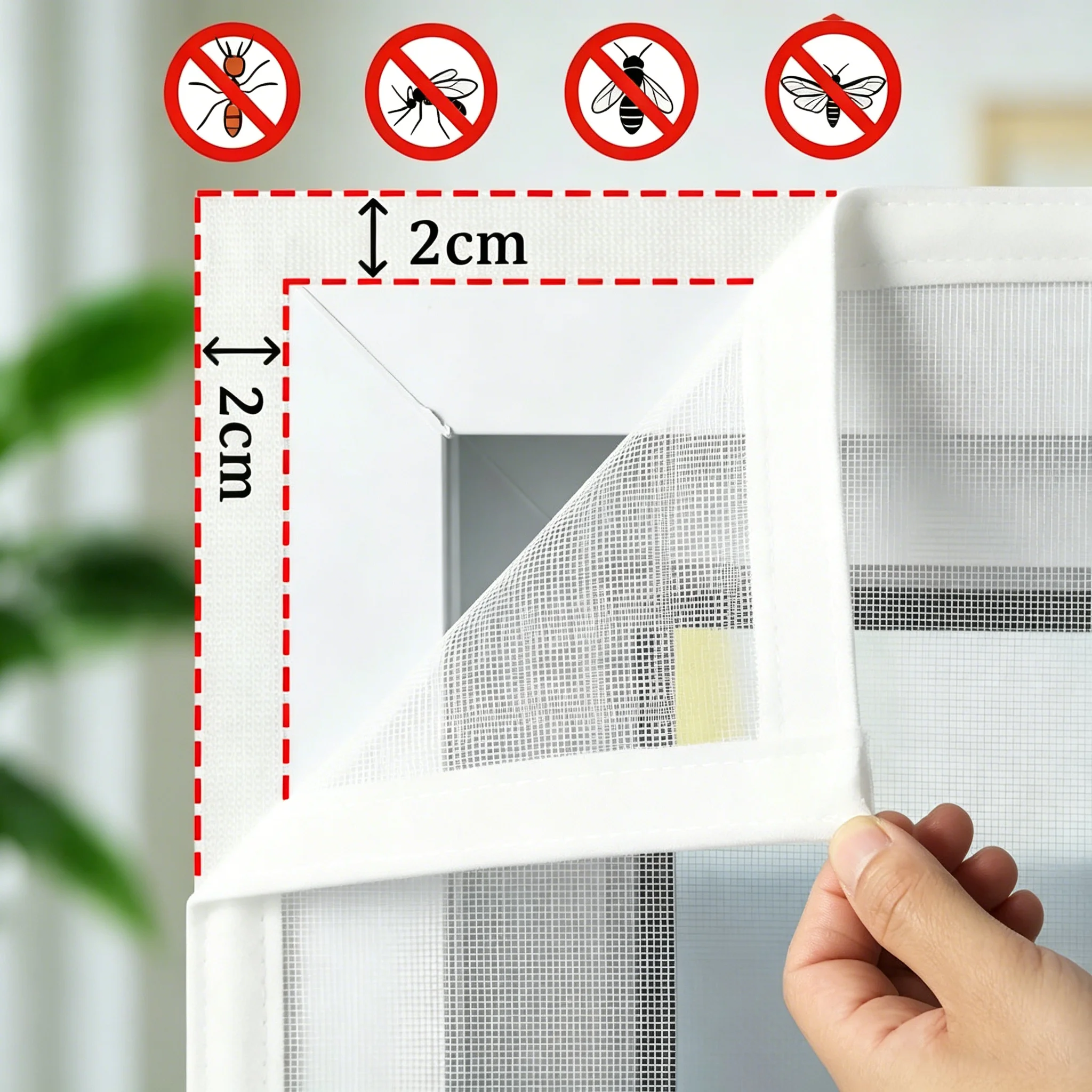 Mückenschutz-Fensternetz, Insektenschutznetz für den Sommer, geeignet für Schlafzimmer- und Wohnzimmerfenster Image