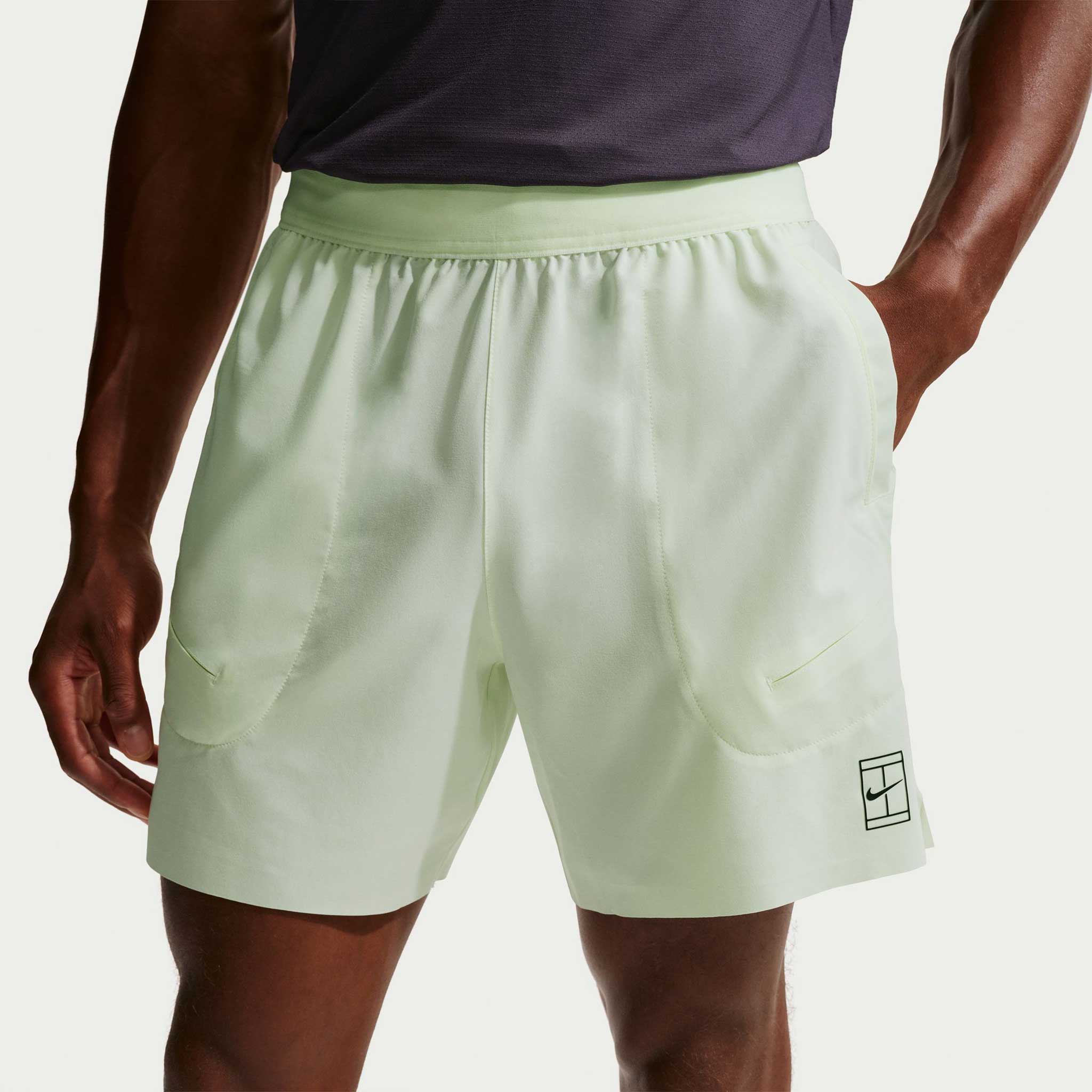 Nike Dri-Fit Advantage 6" Tennis Short Men's Tennis Apparel Volt Tint/Black