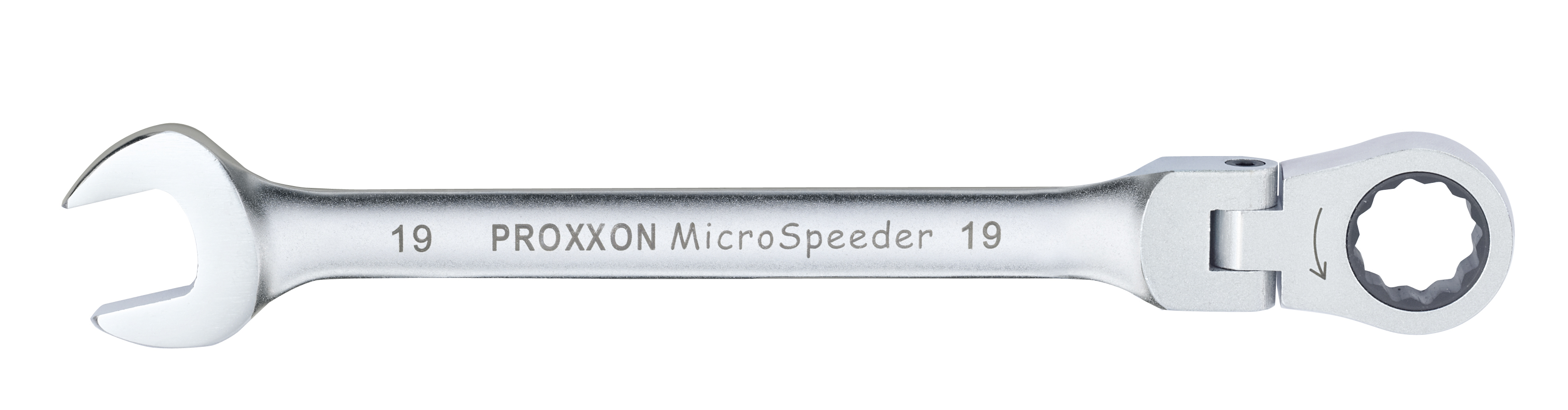 PROXXON Ratschen-Ringgabelschlüssel Micro-CombiSpeeder mit Gelenk, 19 23056