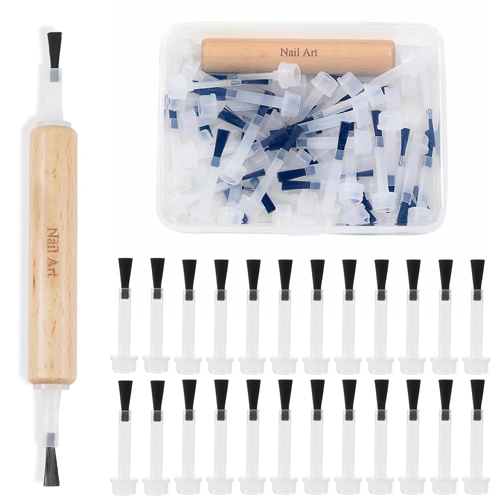 10/50 Pcs Nagellack Ersatz Pinsel Tauch Pulver Flüssigkeit Ersatz Pinsel Gel Flüssigkeit Pinsel Für Maniküre Nagel Zubehör Image