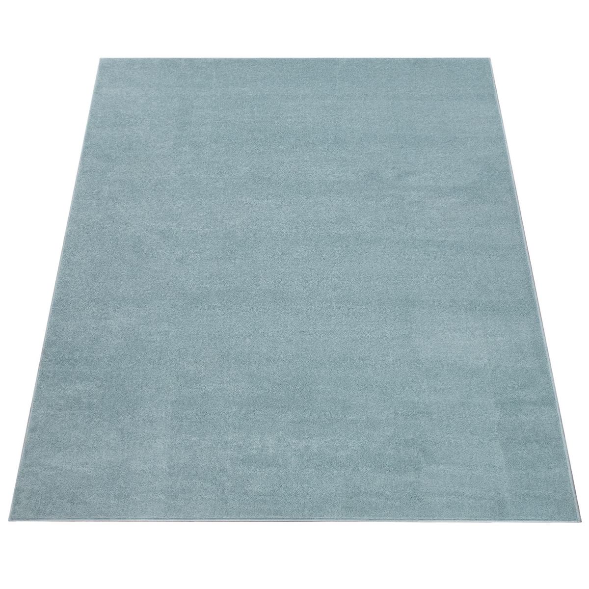KADIMA DESIGN Waschbarer Teppich waschmaschinenwaschbar Unifarben Küche, Flur schmutzabweisend Türkis Rechteckig 120x170 | 100% Polypropylen | Florhöhe: 8 mm Image