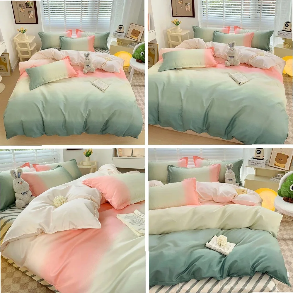 Parure de lit rose douce et confortable pour lit simple, double ou queen size – Housse de couette, taie d