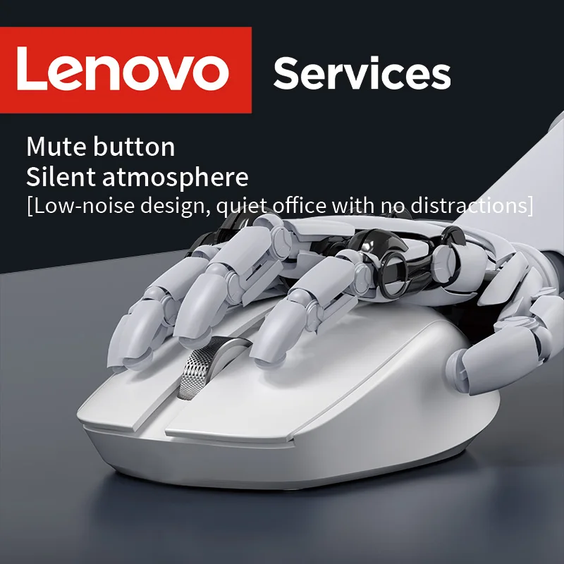 Lenovo kabellose ergonomische Computermaus mit Geräuschunterdrückung, leisem Klick, hochpräzisem Scrollrad, leichtem, tragbarem Design Image