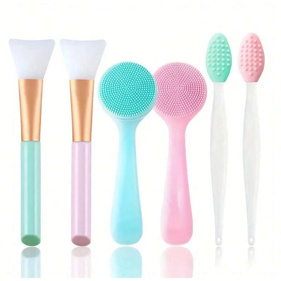 1/3/6-teiliges Silikon-Gesichtsreinigungsbürsten-Set – sanftes Peeling, Tiefenreinigung, Make-up-Entferner, Mitesser-Entfernung Image