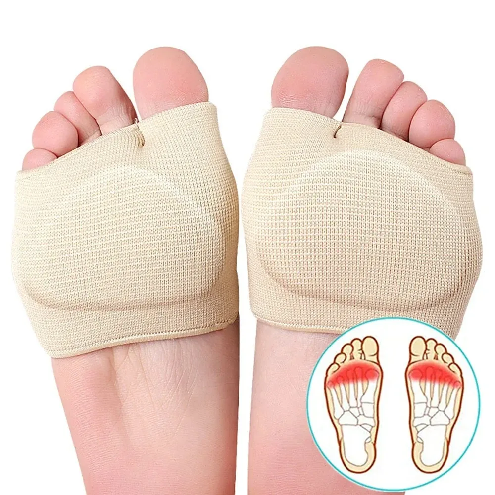 Mittelfußpolster für Damen und Herren, Vorfußpolster für den Fußball, Schmerzlinderung, Einlegesohlen, halbe Sockenunterstützung, weiches Gel-Fußpolster Image