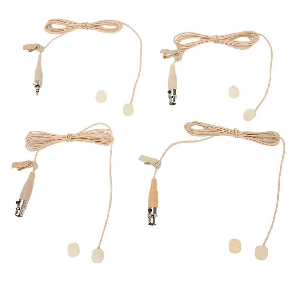 Beige Lavalier-Ansteckclip-Mikrofon 3,5 mm 3-polig 4-polig XLR für Shure Wireless Lavalier-Mikrofon N E W Image