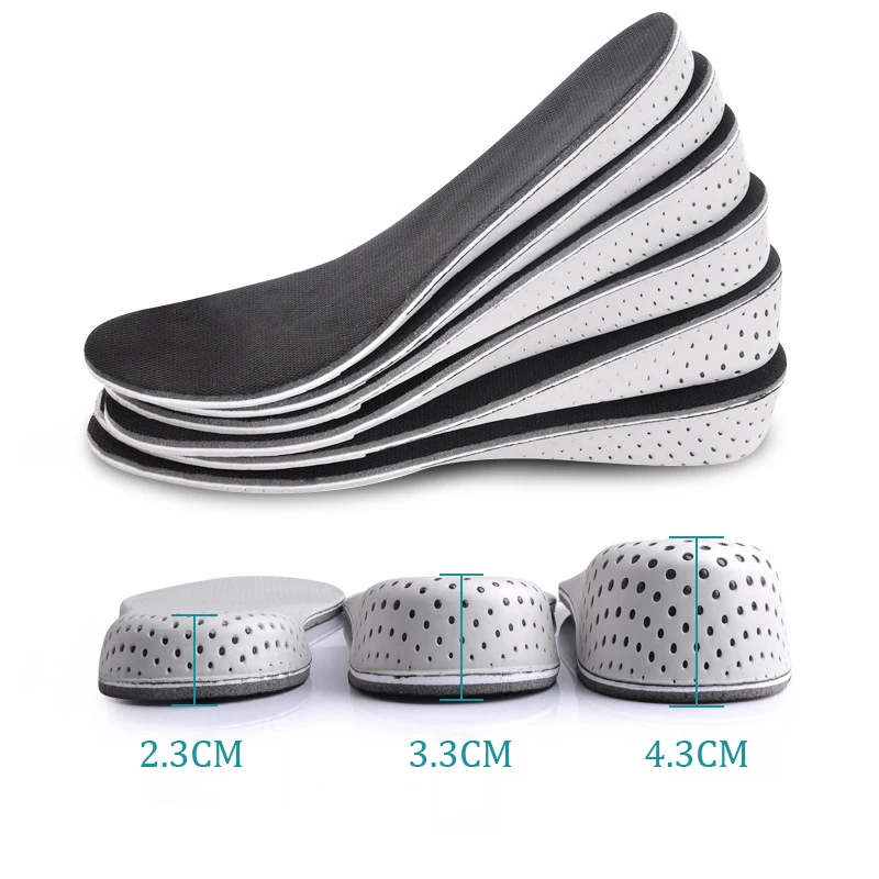 1 Paar Einlegesohlen zur Erhöhung der Höhe, Unisex-Schuhe, Einlegesohle, Höhenlift, verstellbarer Schnitt, Schuh-Ferseneinsatz, größere Unterstützung, saugfähige Fußpolster Image