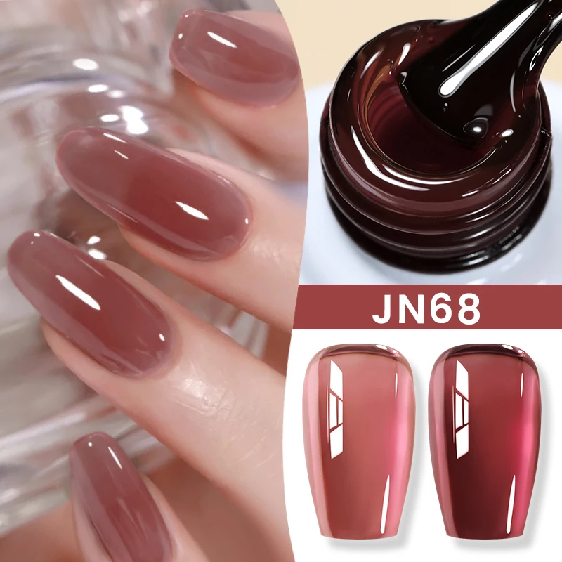BORN PRETTY 10 ml Jelly Nude Gel Nagellack Crystal Translucent Coffee Soak Off Semi-Permanent Lack Base Top Coat Maniküre Image