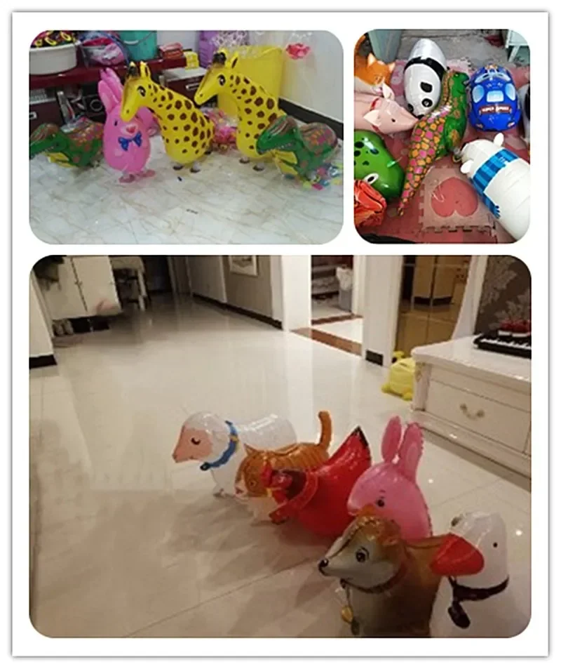 Niedliche gehende Tiere, Folienballons, Haustier, Katze, Giraffe, Dinosaurier, Frösche, Spaziergang, Heliumballon, Babyparty, Geburtstagsparty-Dekoration, 1 Stück Image