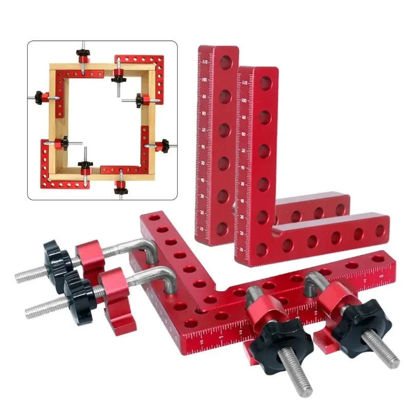 L-förmiger 120/140mm Rechtwinkliger Befestigungsclip 90-Grad-Holzbearbeitungs-Klemmwerkzeug Hilfs-Positionierungsplattenklemme für DIY-Projekte Image