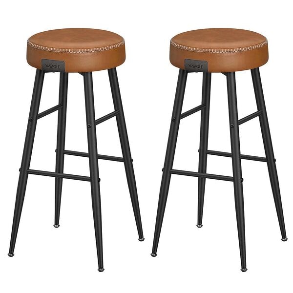 VASAGLE 2er-Set Barhocker LBC090 braun