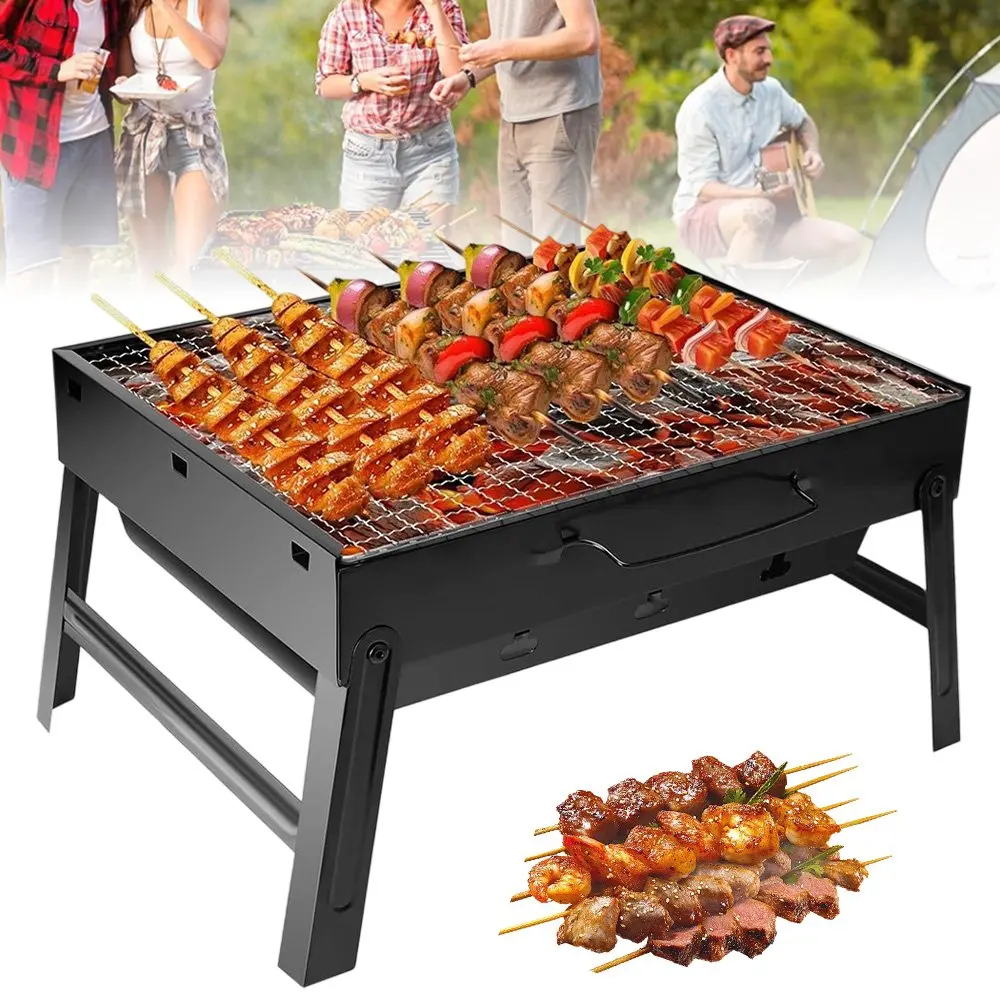 Barbecue portable et pliable, barbecue de table, barbecue de camping, barbecue de pique-nique, pour pique-nique, jardin, terrasse, camping, voyage
