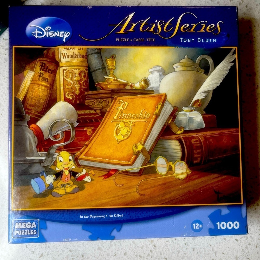 Disney Games | Disney Artist Series Pinocchio Puzzle Toby Bluth 1000 Pc | Color: Blue/Orange | Size: Os