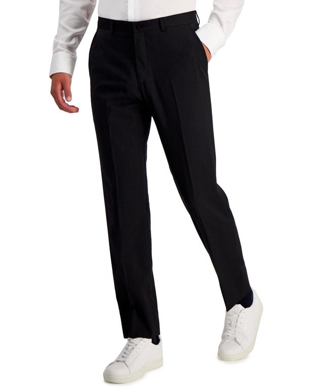 Slim Fit Wool Suit Pants - Black - ARMANI EXCHANGE Pants