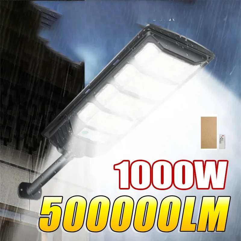 1000W/800W/600W 500000LM lumière solaire pour lampe solaire extérieure lumière du soleil capteur de mouvement lumière télécommande rue mur cour lampe