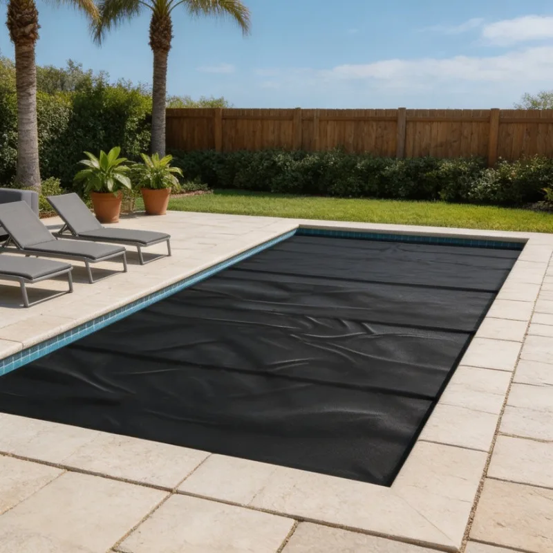 Couverture solaire pour piscine, accessoire de piscine robuste et découpable, résistant à la chaleur et à la poussière, idéal pour les piscines hors sol et enterrées et les zones de piscine