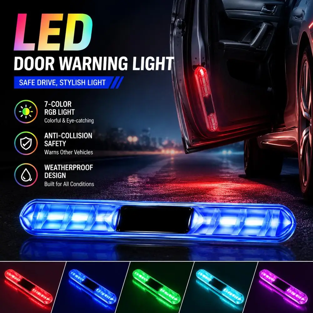 Lumière de bienvenue pour voiture, lumière LED multifonctionnelle anti-collision, lumière d'avertissement clignotante pour porte, lumière d'ambiance pour voiture, lumière d'avertissement