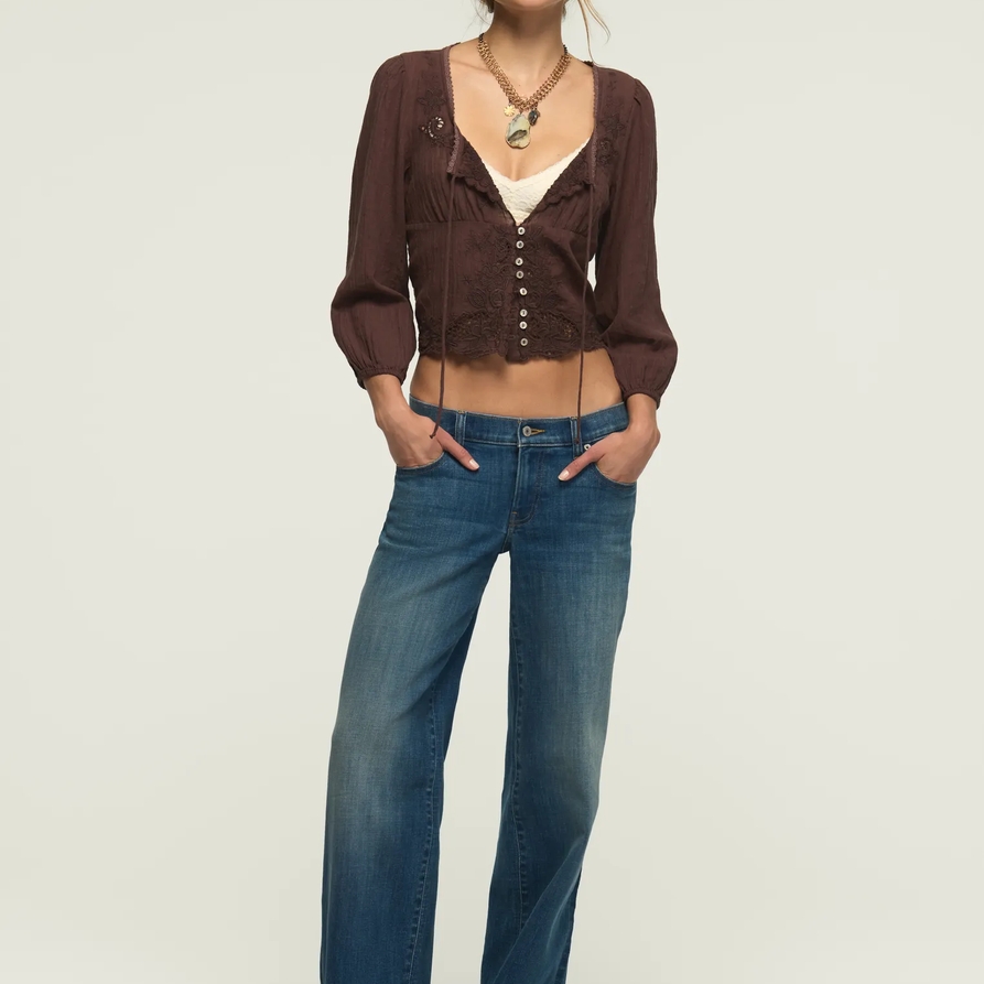 Lucky Brand Mid Rise Sweet Wide Leg - Women's Pants Denim Wide Leg Jeans in Something New Wash, Size 28 x 30