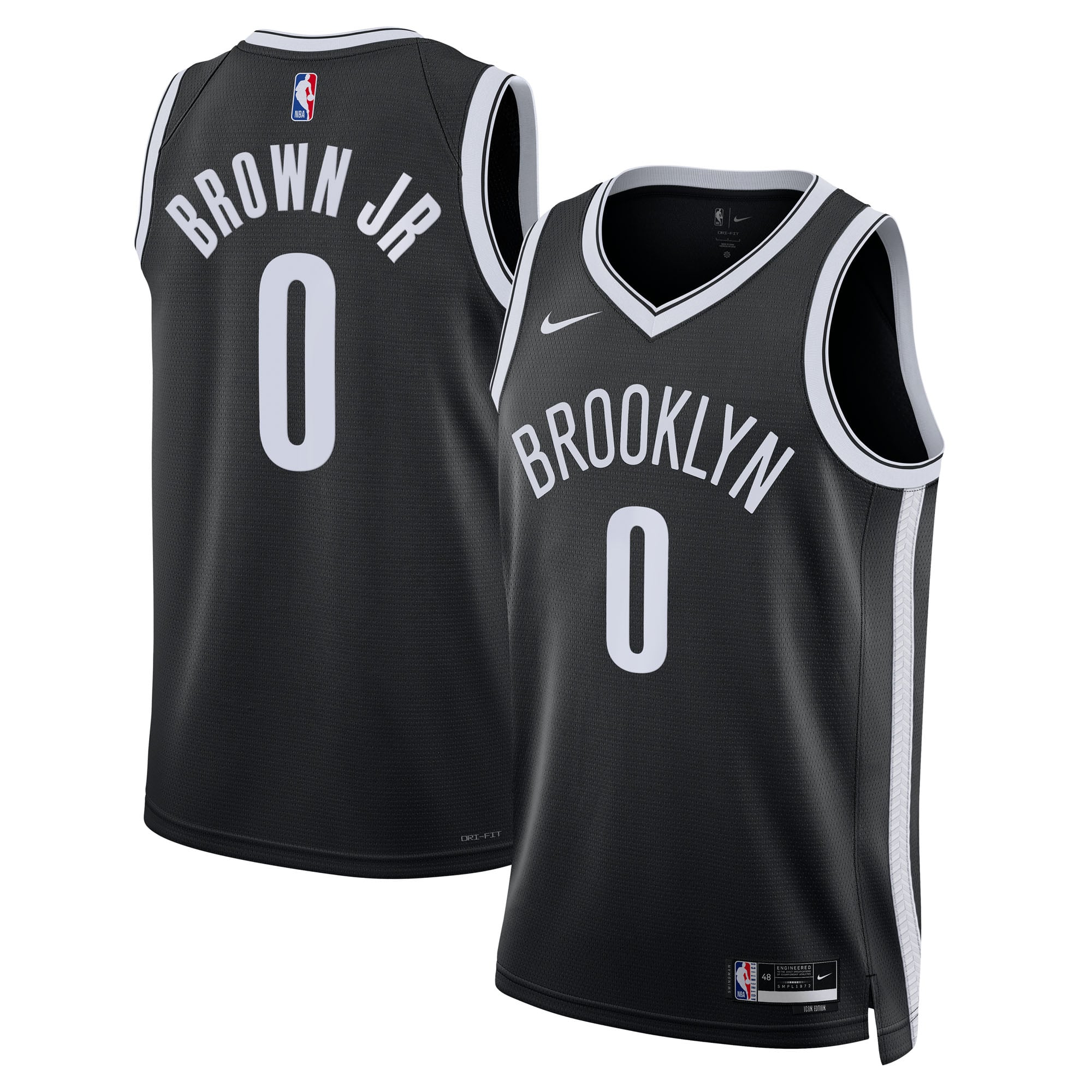 Maillot Nike Icon Swingman des Brooklyn Nets - Noir - Mikel Brown Jr. - Unisexe - Homme Taille: M