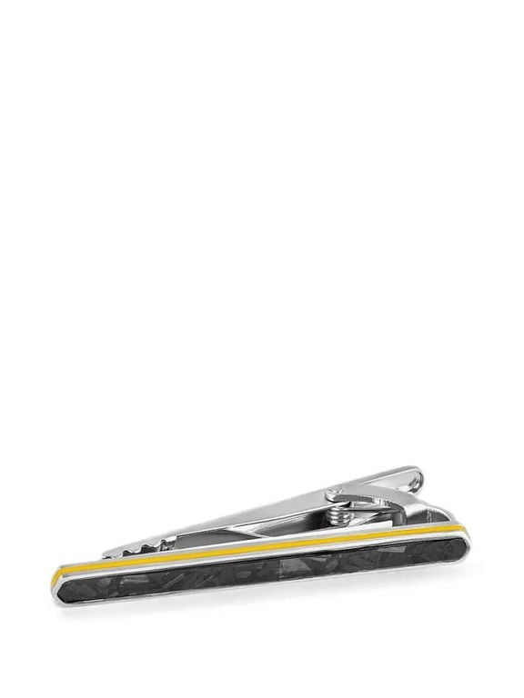 Carbon-Fibre Tie Clip - White - Tateossian Brooches