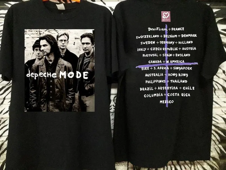 Vintage 1993 Depeche Mode Black Unisex T-shirt Men Women High Quality Cotton Clothes Harajuku Y2k Tops Unisex Tee Clothing