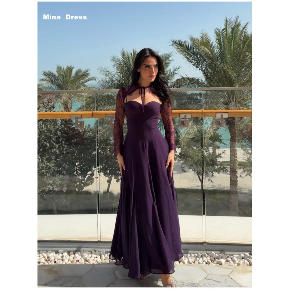 Mina Customized Ivory One-shoulder Trailing Off-shoulder Pleated Prom Dresses 2026 Luxury Women's Elegant Party Dress Evening