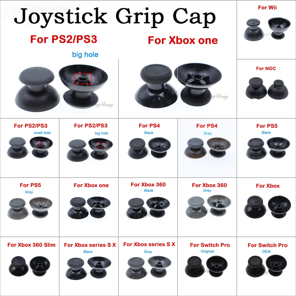 10pcs=5Pair 3D Joystick Mushroom Head Stick Grip Caps For PS2 PS3 PS4 PS5,Xbox One/Series S X, Xbox360 ,WiiU ,NGC Controller