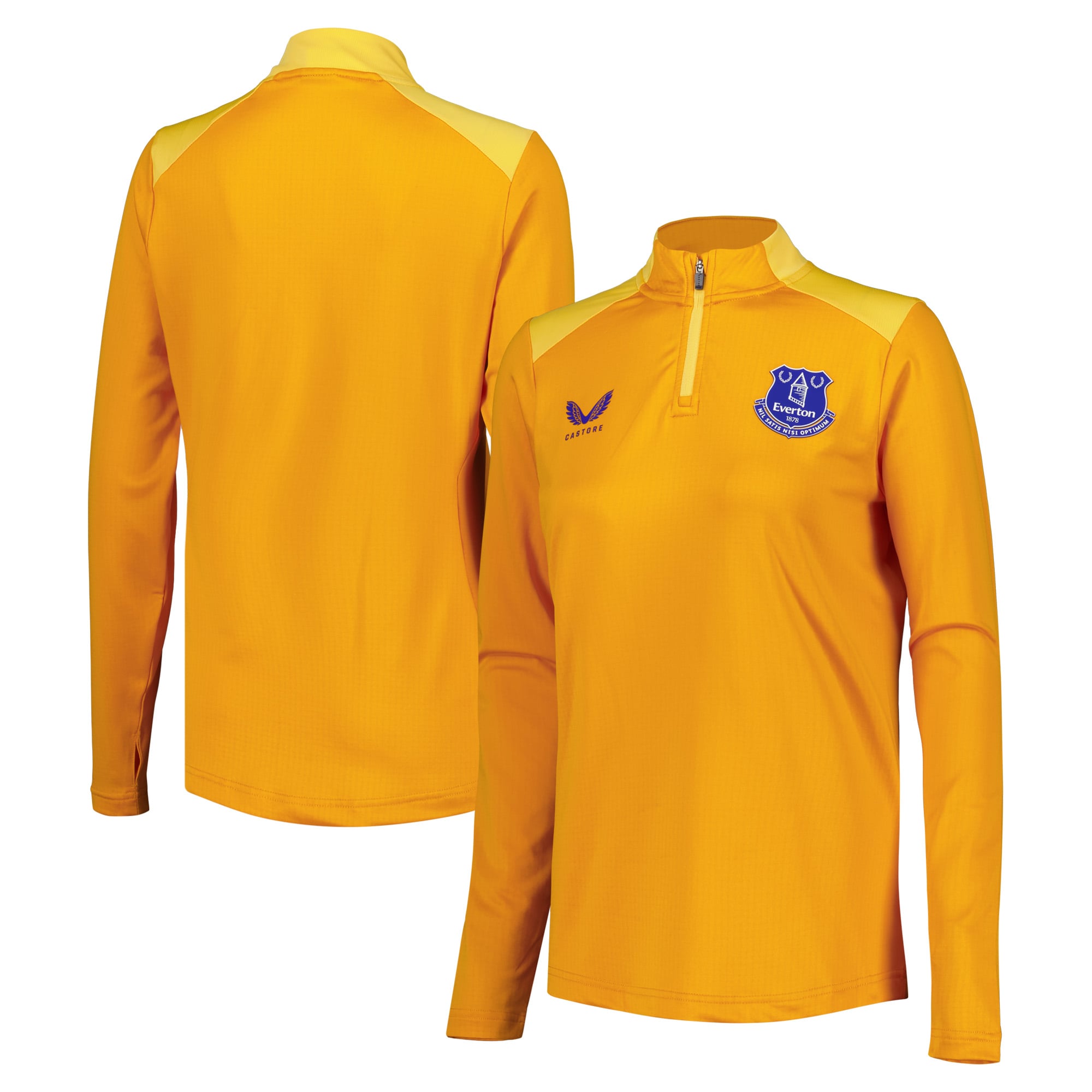 Everton Castore Matchday 1/4-Reißverschluss-Midlayer – Gelb – Damen