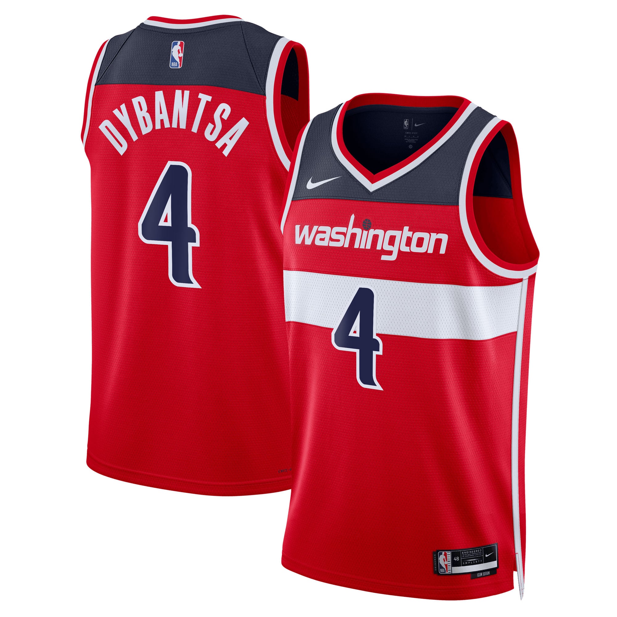 Maillot Nike Icon Swingman des Washington Wizards - Rouge - AJ Dybantsa - Unisexe - Homme Taille: XL