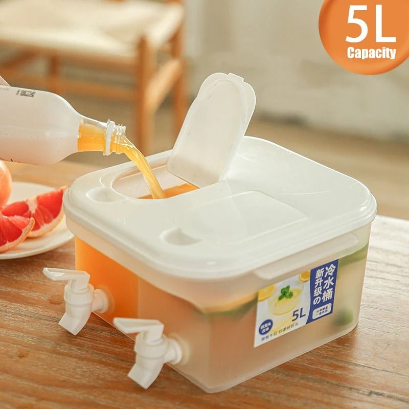 5L Dual Faucet Slim Refrigerator Beverage Dispenser 5L Dual Faucet Slim Refrigerator Beverage Dispenser