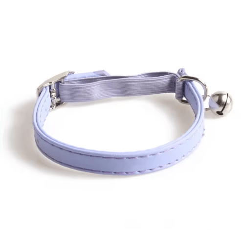 Macaron Color Adjustable Cat Collar With Bell For Cats & Puppies purple