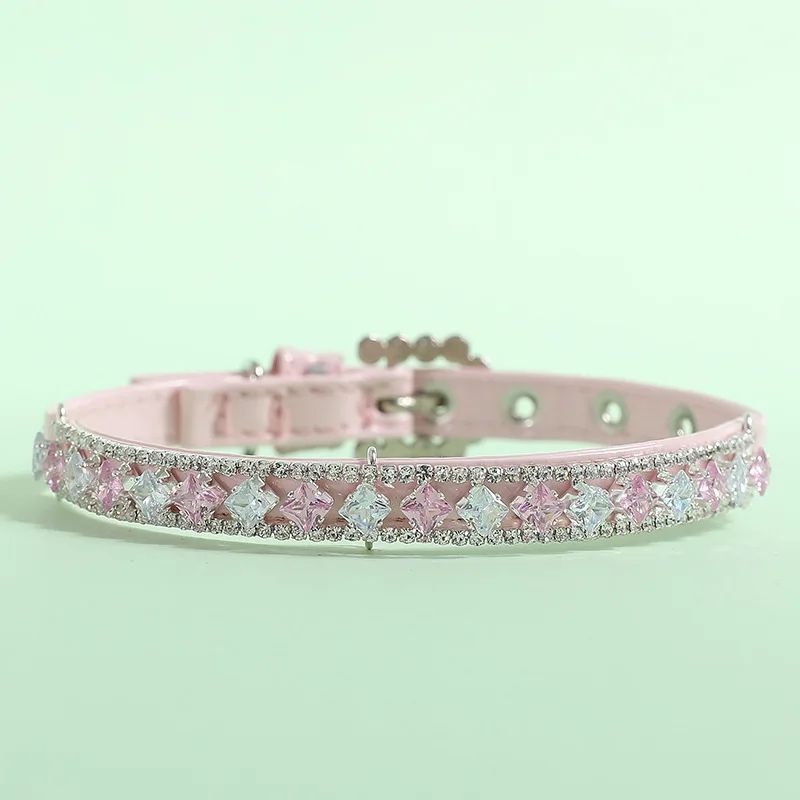 Luxury Pearl Cat Collar Necklace Adjustable Rhinestone Pet Collar With Ribbon For Cats, Puppies & Rabbits 3 l 1.0 13.4 In