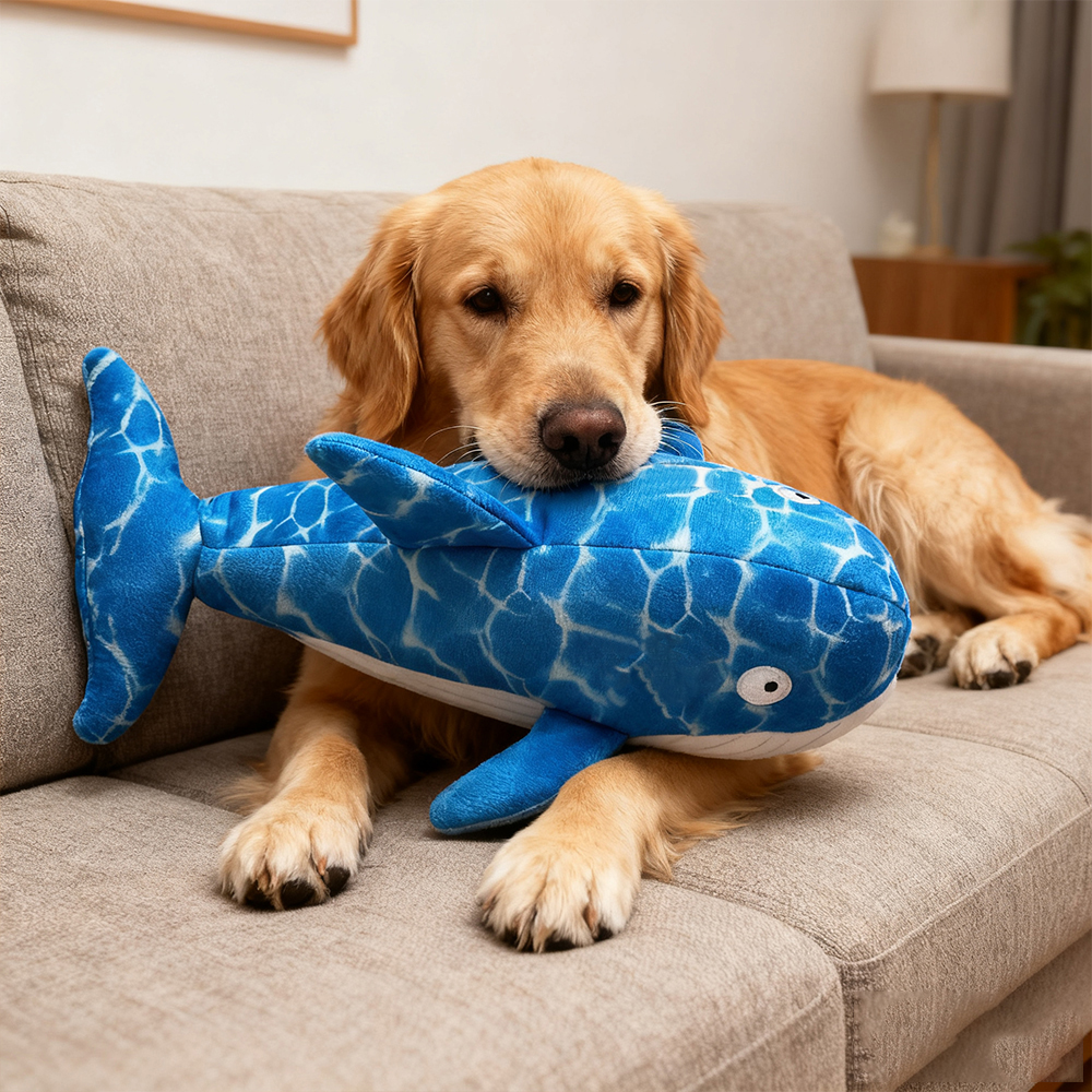 Whale Squeak Buddy Plush Dog Toy Durable Interactive Dog Chew Toy For Dogs & Cats Whale Squeak Buddy Plush Dog Toy Durable Interactive Dog Chew Toy For Dogs & Cats