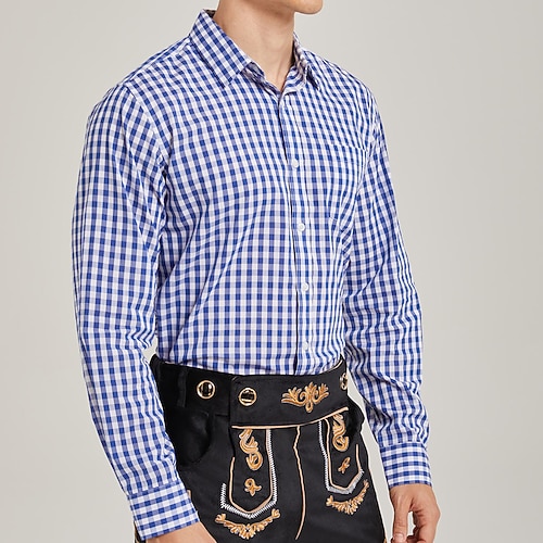 Oktoberfest Blouse / Chemise Lederhosen Oktoberfest / Bière Bavarois Bavarois Oktoberfest Style Traditionnel Prairies Homme Tissu de style traditionnel