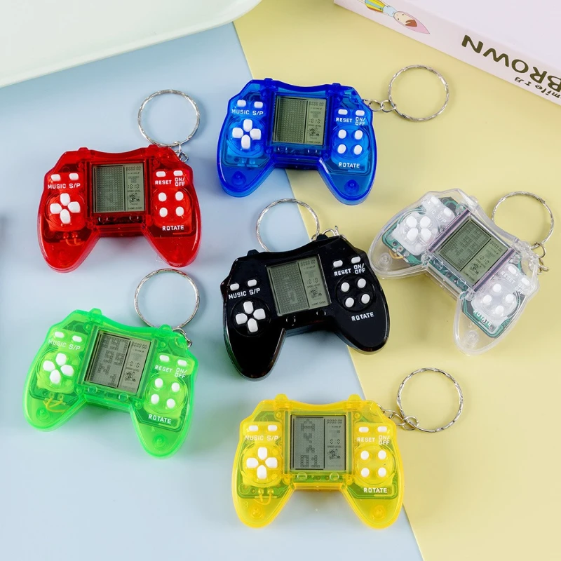 Gaming Keychain Mini Classic Game Machine Keychain Children's Handheld Retro Nostalgic Game Console with Keyring Video Game 26