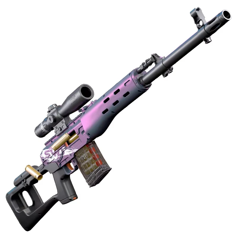 Fusil de sniper manuel SVD à éjection de douilles, pistolet jouet à balles souples, jeux en plein air, jeu de combat CS, cadeau d