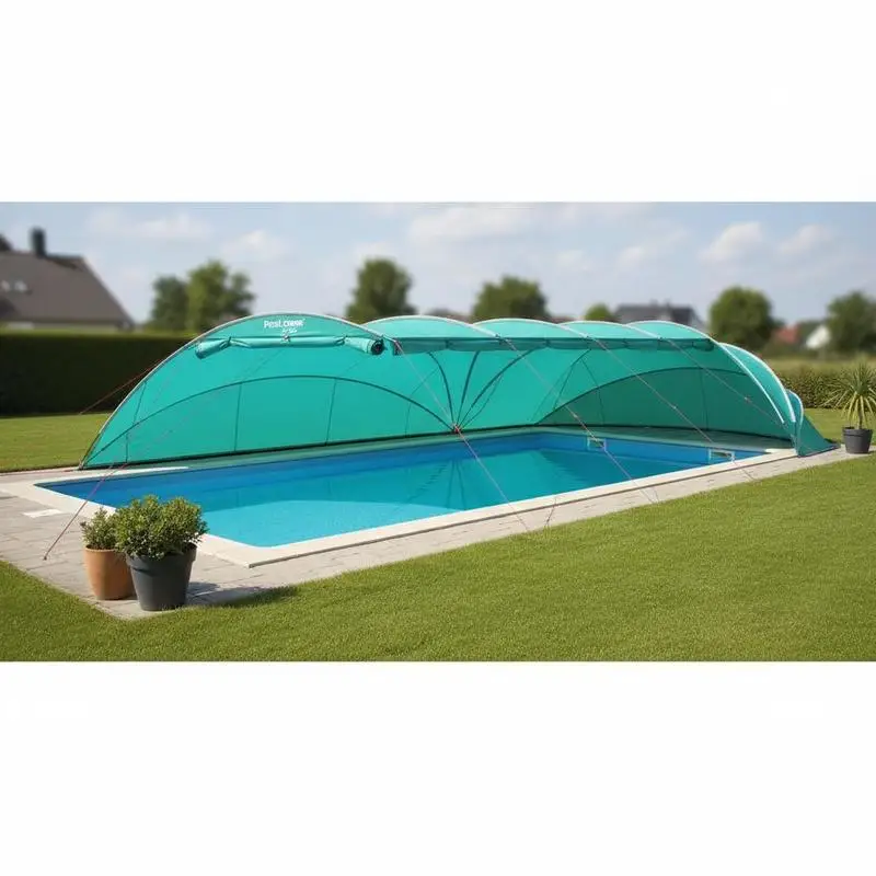 Couverture de dôme de piscine 472x460x229cm bleue, résistante aux UV et anti-poussière pour piscine hors sol, dôme de piscine, couverture de piscine, abri de piscine, abri de piscine hors sol, dôme de