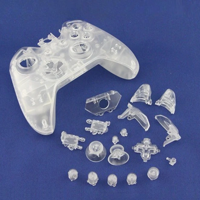 Transparent Crystal Clear Housing Shell for Xbox One Controller - Full Replacement DIY Case for XBOX ONE Gamepad Mod