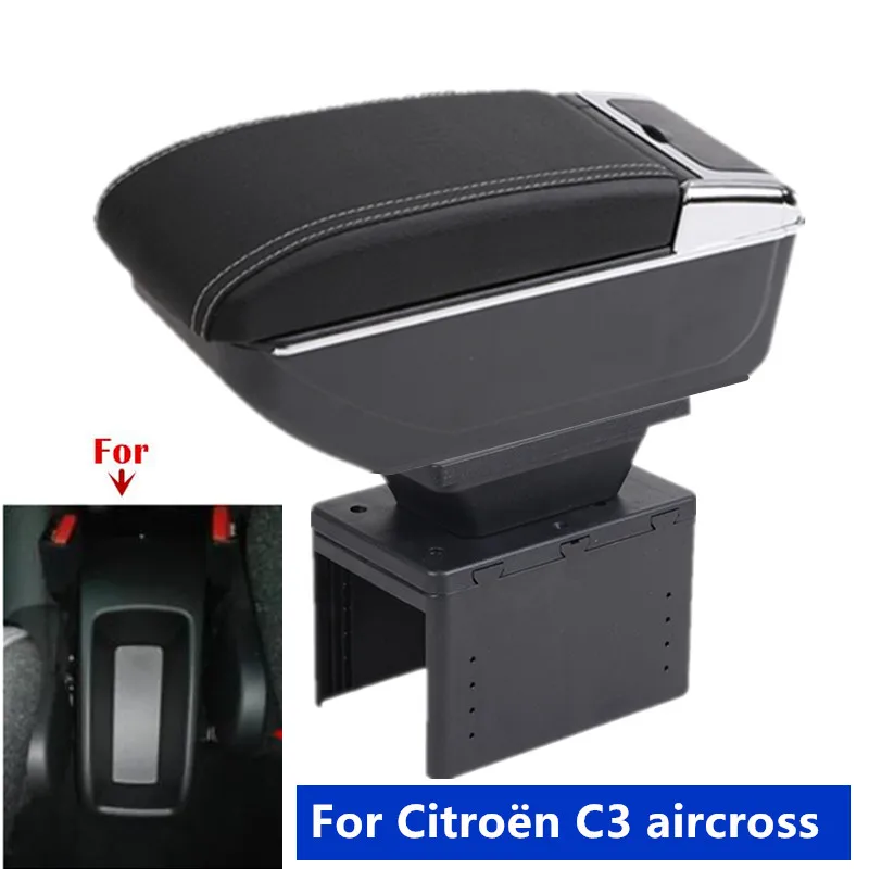  Boîte de rangement centrale pour accoudoir Citroën C3 Aircross, accessoires de rénovation intérieure pour Citroën C3 Aircross