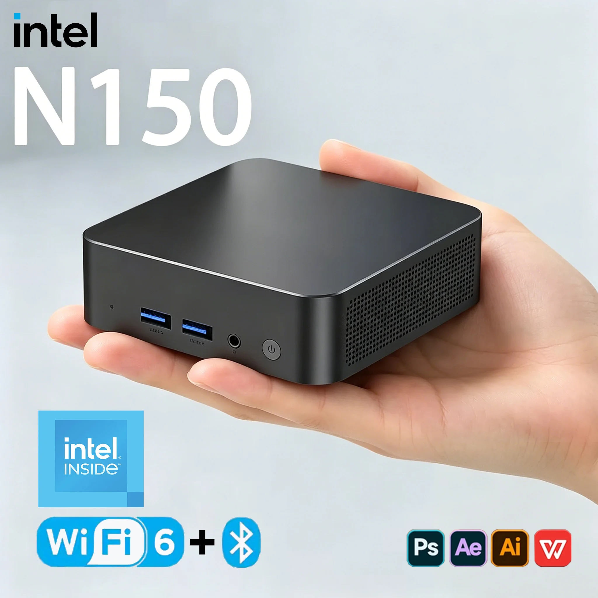 2026 Mini-PC Intel N150 Windows 11 Pro Tragbarer Computer Gaming-PC 16GB 32GB RAM 1TB 2TB SSD Büro- und Lerncomputer WLAN 6 BT5.2 Gamer-PC