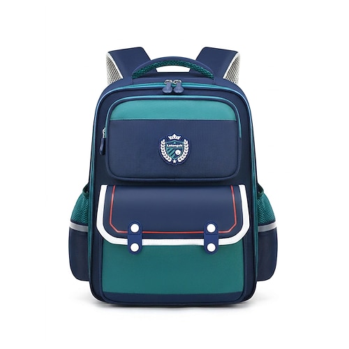 Zaino per bambini e bambine per il ritorno a scuola, in poliestere impermeabile, multicolore, con scomparti multipli e grande capacità, strisce riflettenti e spallacci imbottiti, ideale per la scuola,