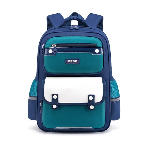 Zaino per bambini per il ritorno a scuola, zaino leggero in poliestere impermeabile multicolore, zaino scolastico di grande capacità con scomparti multipli per ragazzi e ragazze, scuola elementare,
