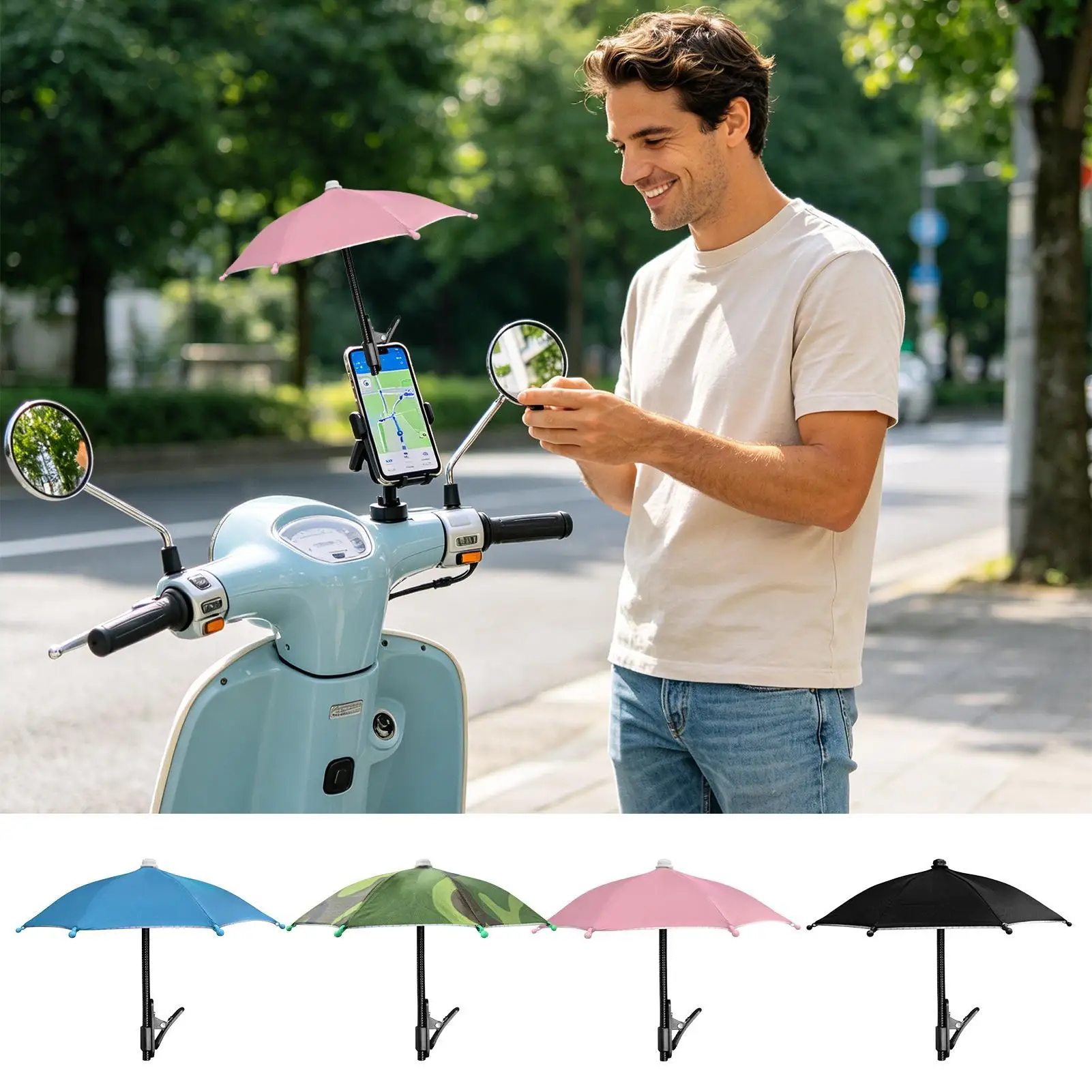 Cell Phone Umbrella Holder with Clip for Sun Shade Cell Phone Umbrella Phone Clip Outdoor Anti-Glare Sunshade Protect Your Phone