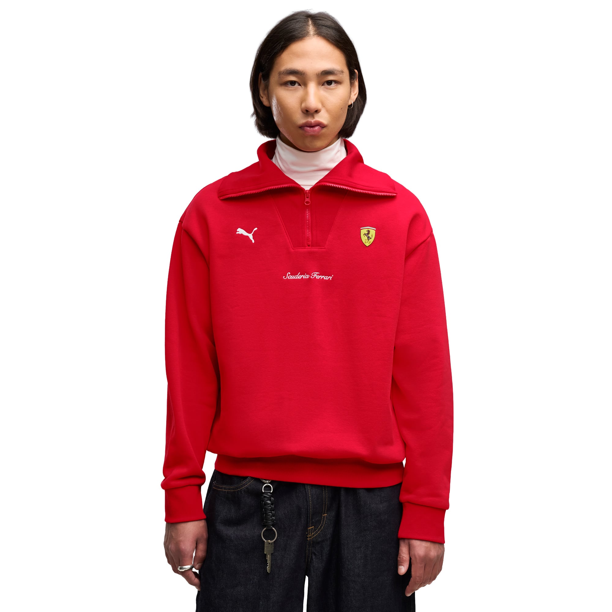 Polaire à demi-zip Scuderia Ferrari Puma Little Shield - Rouge - unisexe Taille: L