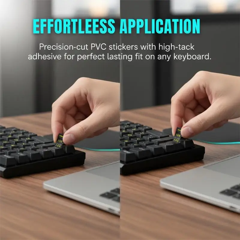 Autocollant de clavier ukrainien, langue ukrainienne, alphabet durable, fond noir, pour PC portable, accessoire pour clavier d