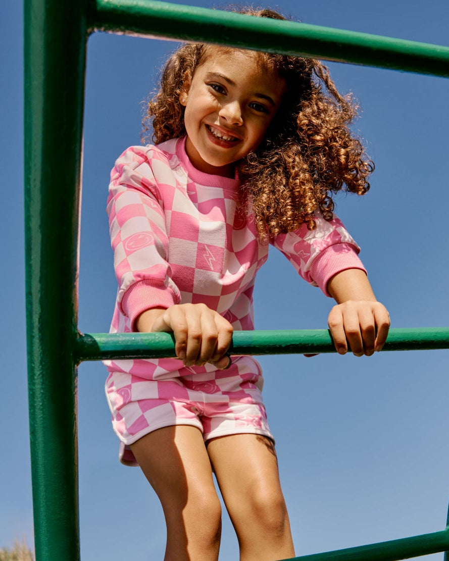 Cheery Checks Pink Dolphin Shorts - 2T